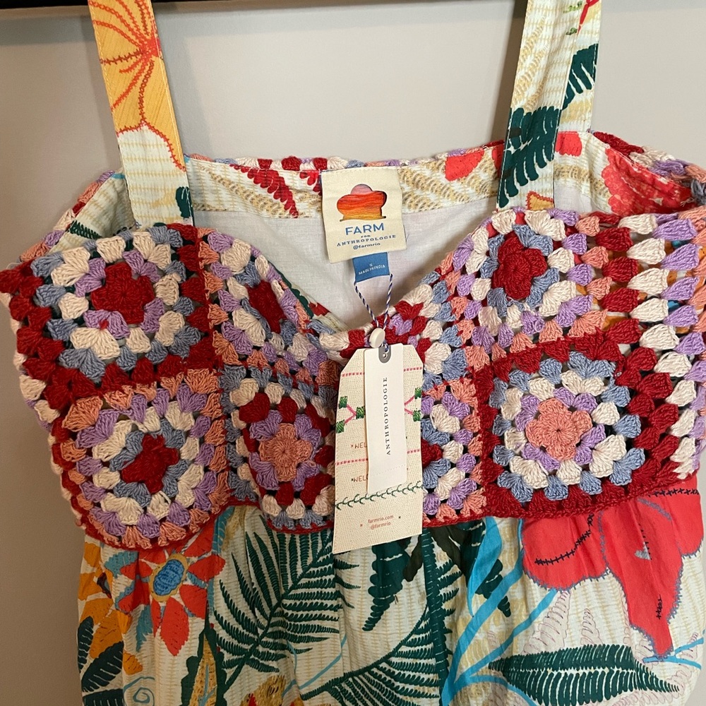 Farm Rio Crochet Mini Dress NWT size small sold out everywhere! - Picture 12 of 14